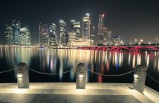 singapur bayside skyline foreground