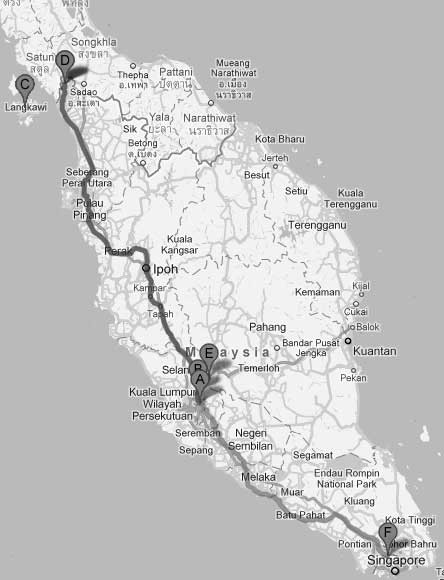 malaysia tour map