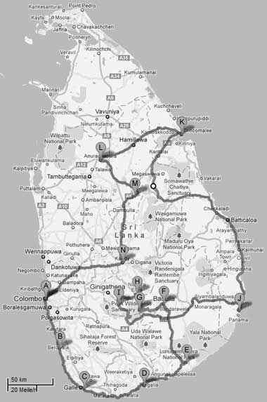 sri-lanka-tour map karte